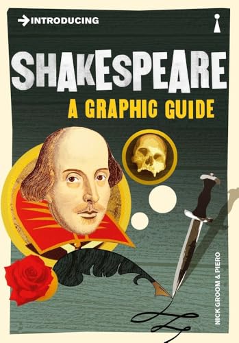 Book cover: "Introducing Shakespeare," featuring portrait, skull, rose, and dagger.