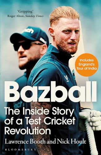Book cover featuring cricketers Ben Stokes and Brendon McCullum, titled "Bazball".