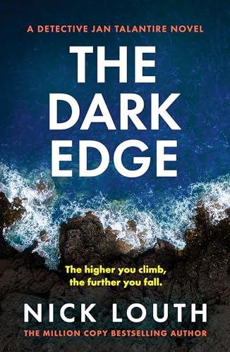 Book cover: “The Dark Edge” with stormy ocean and rocky coastline.