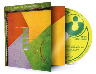 CD case with abstract geometric cover art in orange, green, and yellow.