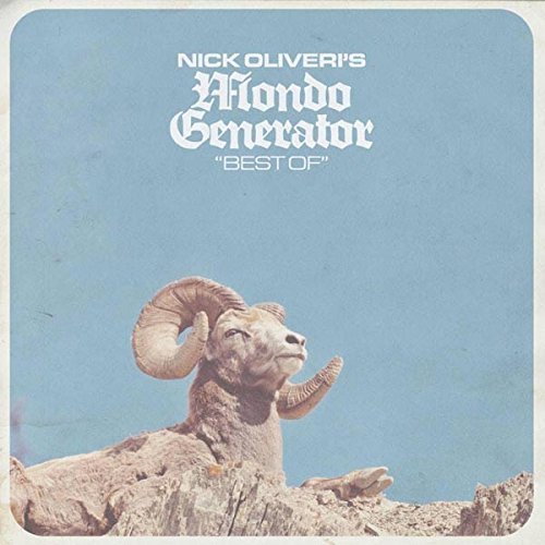 CD cover for Nick Oliveri’s Mondo Generator “Best Of” with a ram.