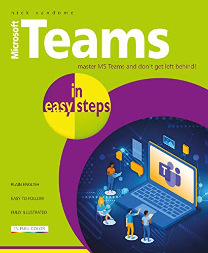 Book cover: “Microsoft Teams in easy steps” with colorful abstract design.