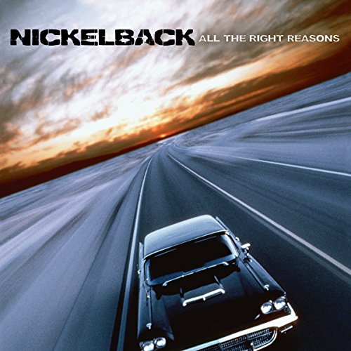 Nickelback album cover: a dark car drives down a long highway.