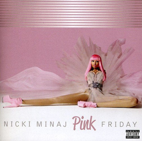 Album cover of Nicki Minaj's "Pink Friday" featuring a pink-haired doll in a tutu.