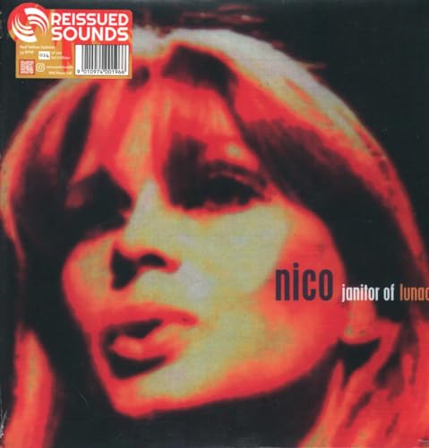 Vinyl album cover featuring a high-contrast red and yellow portrait of Nico.