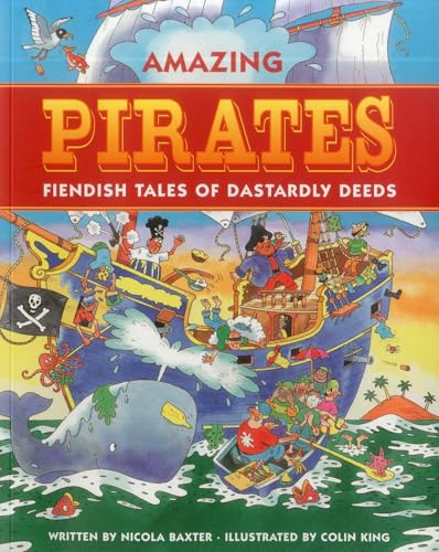 Book cover: colorful pirate ship illustration with text "Amazing Pirates".