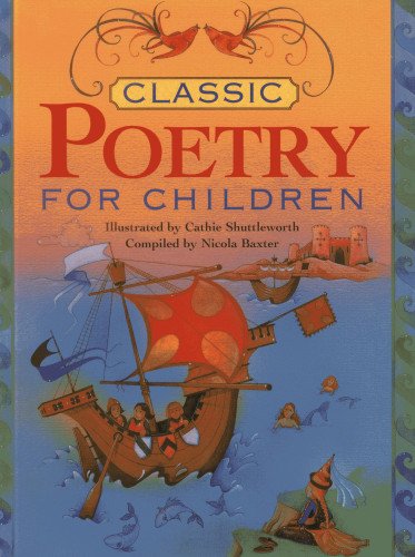 Book cover: “Classic Poetry for Children” with ship and castle illustration.