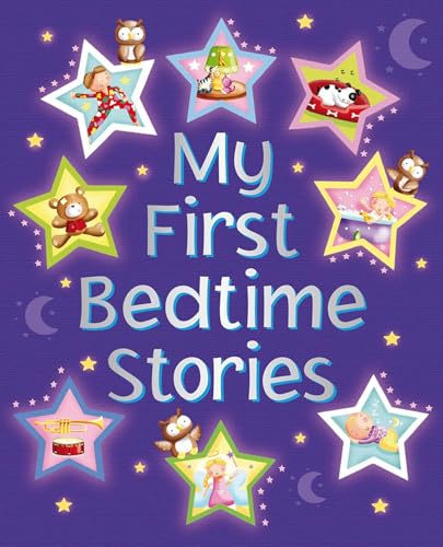 Book cover: "My First Bedtime Stories" with stars and animal illustrations.