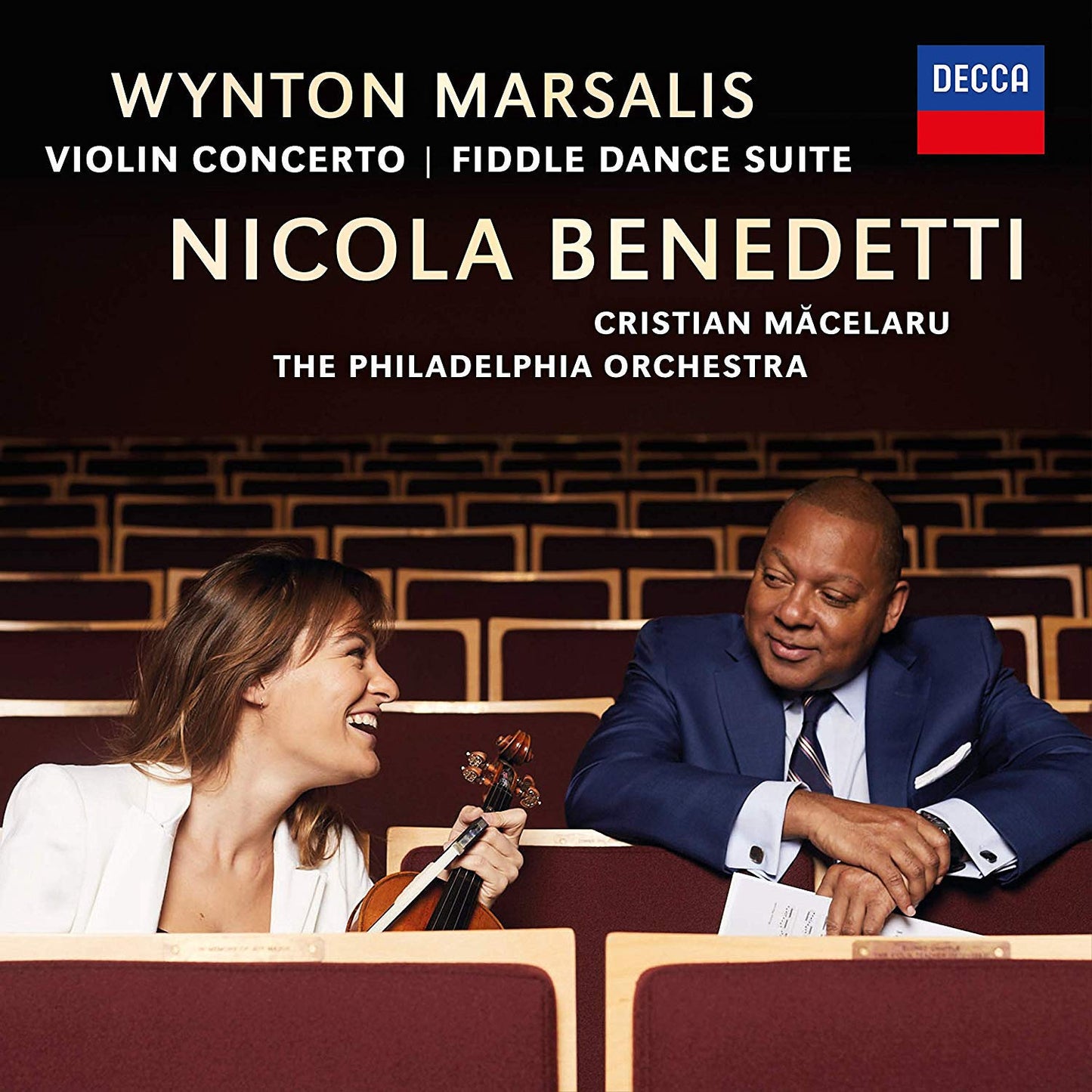CD cover featuring a woman with a violin and a man in a suit.
