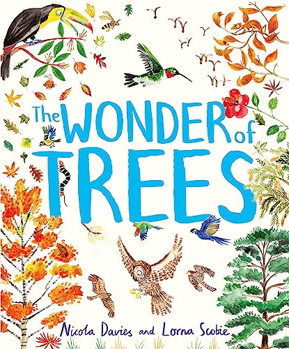 Book cover with watercolor illustrations of trees, birds, and insects.
