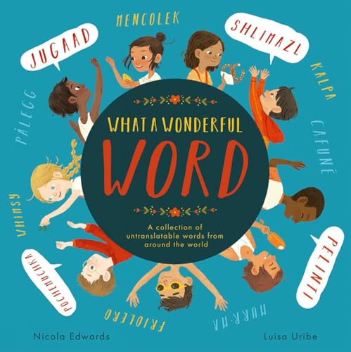 Book cover featuring diverse children surrounding a central title circle on a blue background.