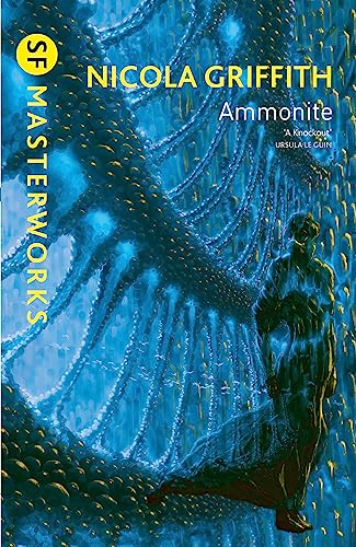 Book cover featuring a silhouetted figure against a blue, abstract, organic, tentacled background.