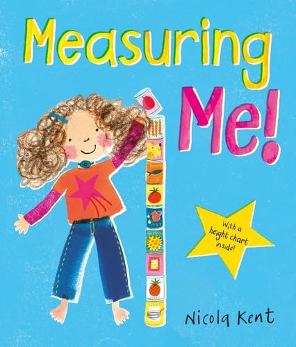 Book cover: girl measuring height against a colorful chart.