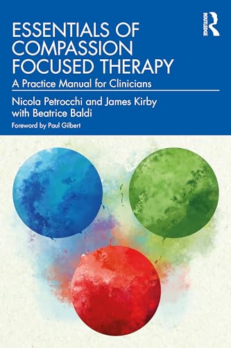 Book cover: “Essentials of Compassion Focused Therapy” with red, blue, green circles.