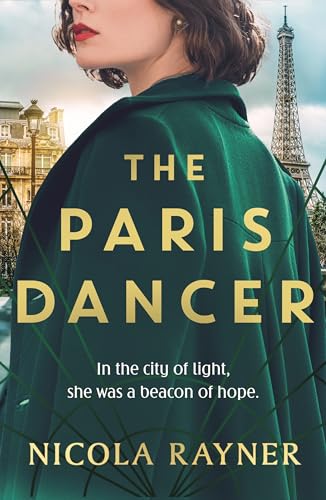 Book cover featuring a woman in green, with the Eiffel Tower in the background.