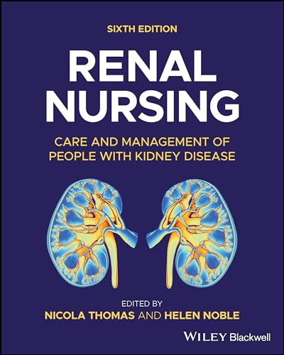 Book cover: "Renal Nursing" with illustration of human kidneys.