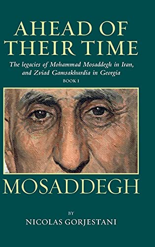 Book cover featuring a close-up portrait of Mohammad Mosaddegh, with white text.