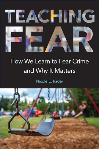 Book cover: "Teaching Fear" with a playground swing set image.