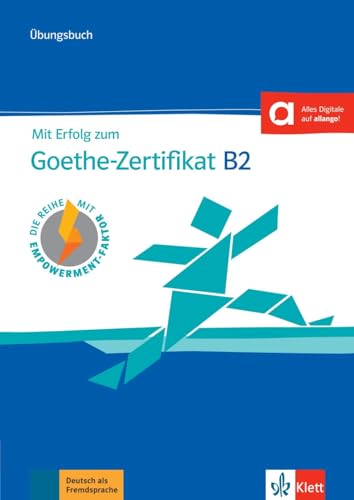 Blue textbook cover for Goethe-Zertifikat B2 German language practice.