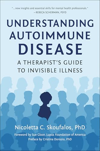 Book cover: “Understanding Autoimmune Disease,” blue tones, silhouettes of people.