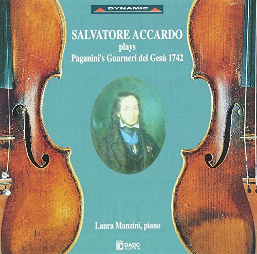CD cover featuring violin portraits framing a portrait of Nicolò Paganini.