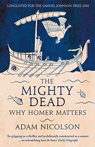 Book cover: "The Mighty Dead" with illustration of an ancient ship and bird.