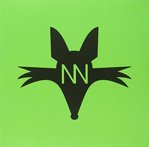 A black stylized fox head silhouette with green NN letters on a lime background.