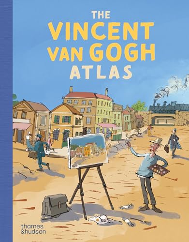 Book cover: "The Vincent van Gogh Atlas" with illustrated town scene.