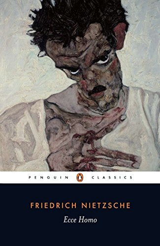 Book cover: distressed portrait of a man, “Ecce Homo” by Nietzsche.