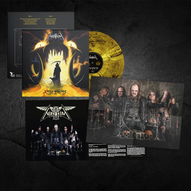 Nifelheim vinyl record with dark, demonic artwork and band photo insert.