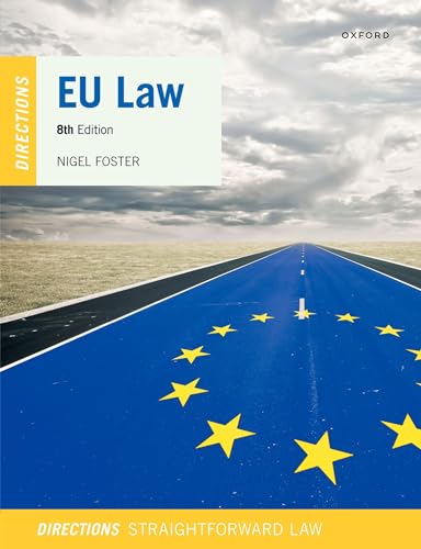 Book cover: “EU Law Directions” 8th edition, with a road and EU flag imagery.