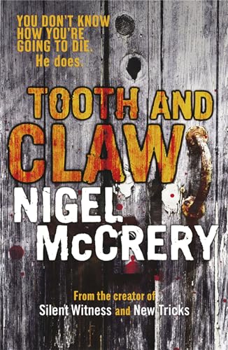 Book cover: "Tooth and Claw" by Nigel McCrery, with a paw print and blood splatters.