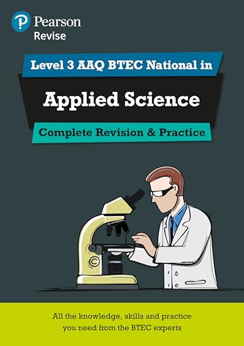 BTEC Applied Science revision guide cover with a scientist at a microscope.