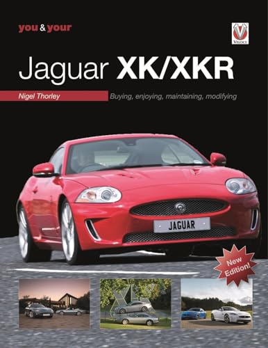 Book cover featuring a red Jaguar XK/XKR with smaller car images at the bottom.