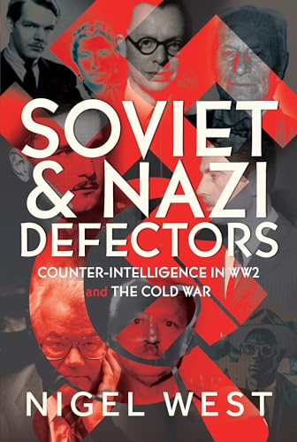 Book cover with portraits and red graphic elements, titled “Soviet & Nazi Defectors.”
