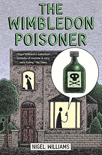 Book cover with illustrated house, poison bottle, and silhouetted figures.