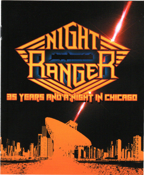 Night Ranger" concert film Blu-ray cover with city skyline and radio telescope.