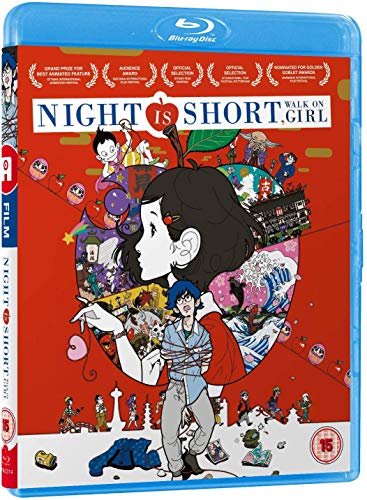 Blu-ray cover for "Night Is Short Walk On Girl" with anime illustration.