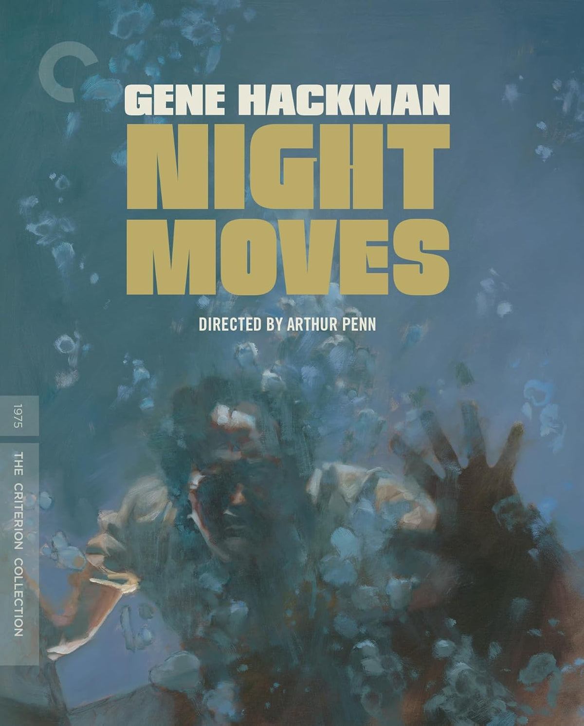 Blu-ray cover for "Night Moves" featuring Gene Hackman and a shadowy figure.