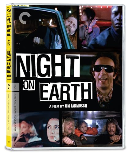 Night on Earth" Criterion Blu-ray cover featuring film stills and cast faces.