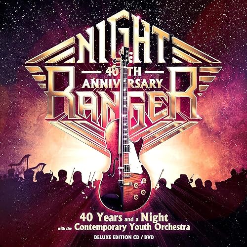 Night Ranger 40th Anniversary album cover with guitar and orchestra.