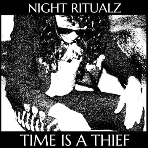 Black and white album cover featuring a distorted face and hands.