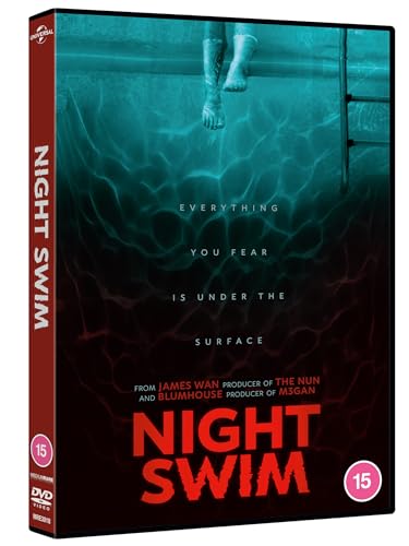 DVD cover for Night Swim showing feet dangling into dark, rippling swimming pool water.