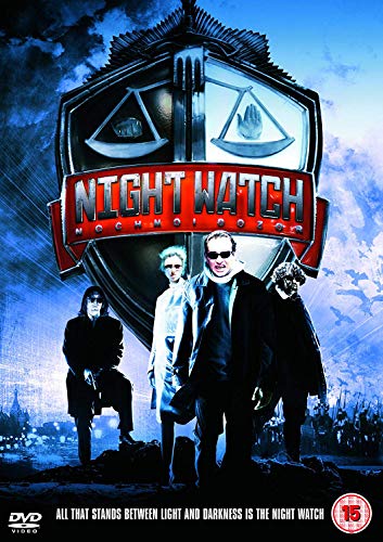 DVD cover for "Night Watch" featuring four men in dark attire against a shield.