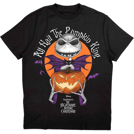 Black t-shirt with Jack Skellington as the Pumpkin King design.
