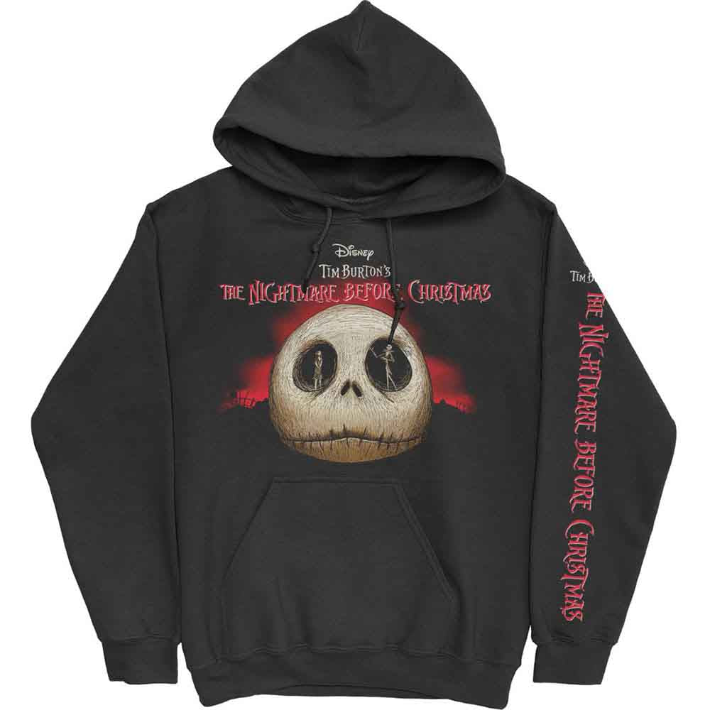 Black hoodie featuring Jack Skellington from The Nightmare Before Christmas.