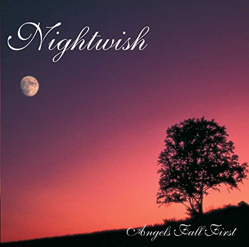Nightwish album cover: tree silhouette against a colorful sunset sky.