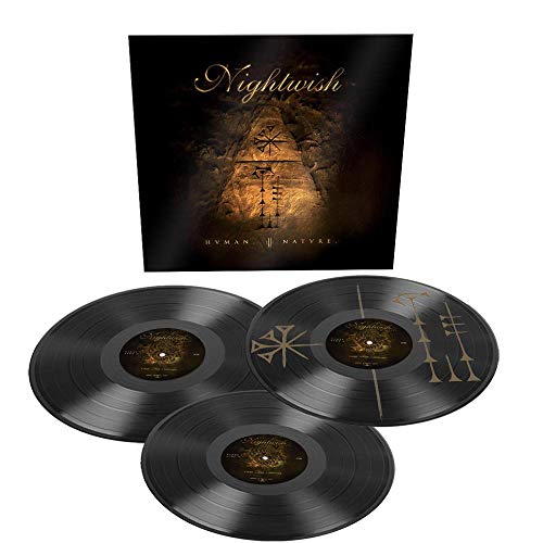 Nightwish album cover and three black vinyl records displayed.