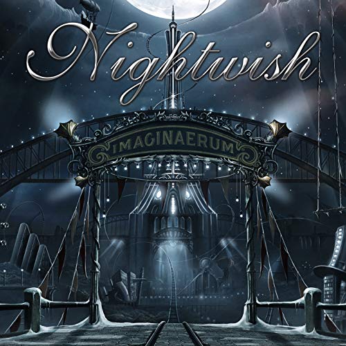 Nightwish’s “Imaginaerum” album cover: a fantastical, moonlit circus train station.