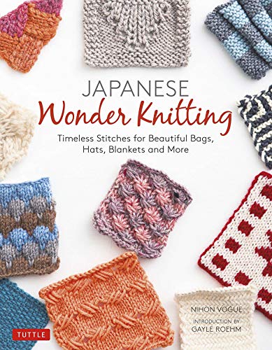 Book cover displaying knitted fabric samples and the title “Japanese Wonder Knitting.”